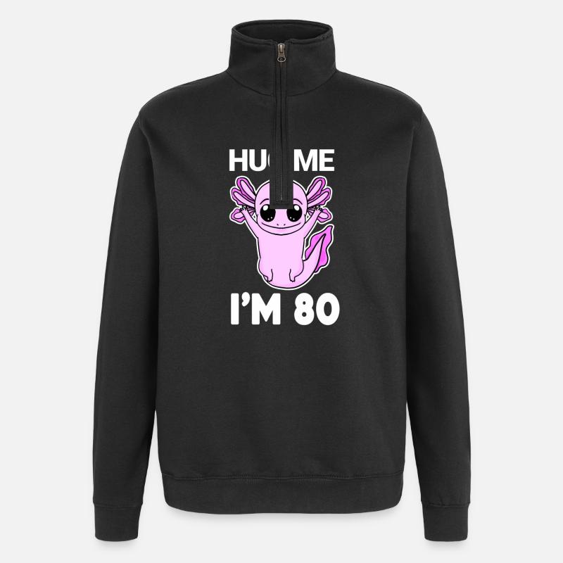 80e anniversaire - 80e anniversaire - Câlin - Sweat à zip 1/4 - noir