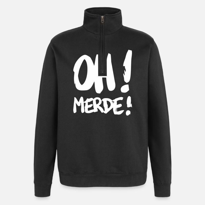 Merde - Sweat à zip 1/4 - noir