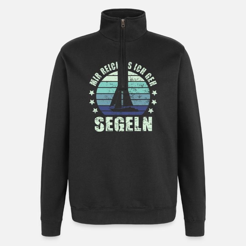 Segeln Segelboot - Quarter-Zip-Sweatshirt - Schwarz