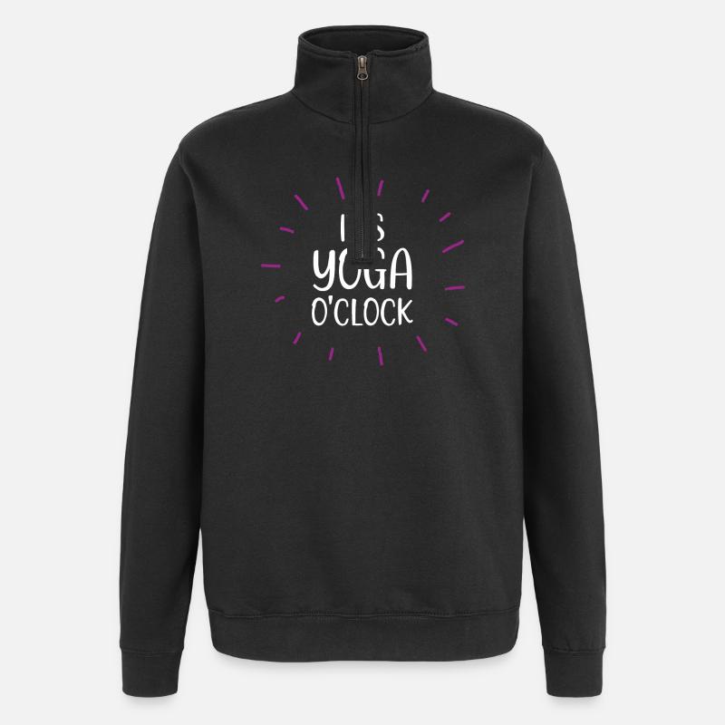 C’est Yoga O’Clock - Sweat à zip 1/4 - noir