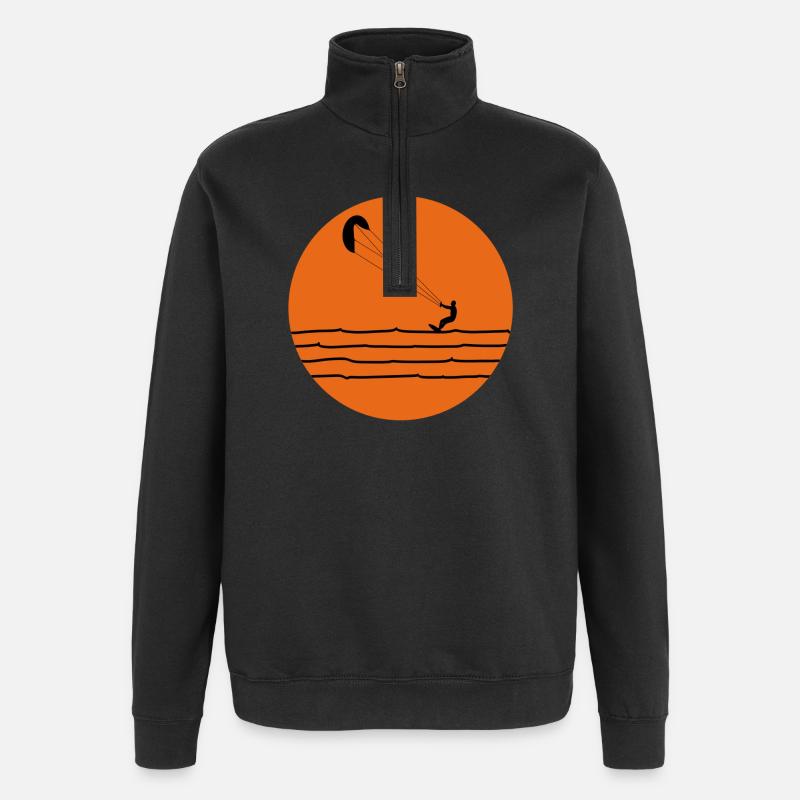 Kitesurf - Sweat à zip 1/4 - noir