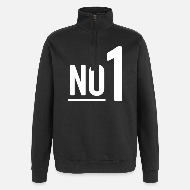 No 1 - Nummer eins - Quarter-Zip-Sweatshirt - Schwarz