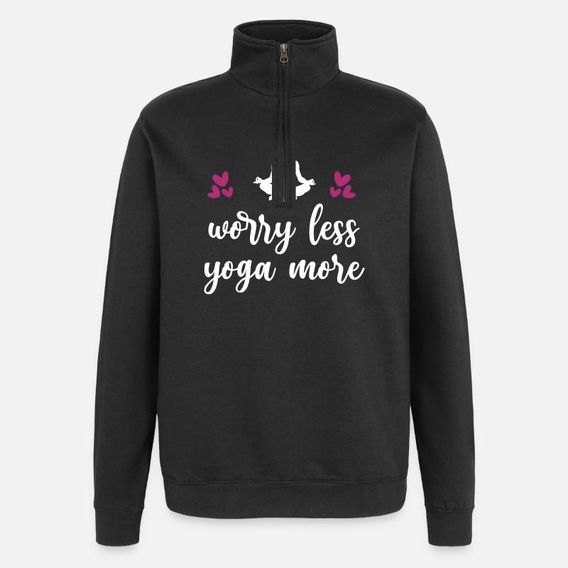 Inquiétez-vous moins Yoga Plus - Sweat à zip 1/4 - noir