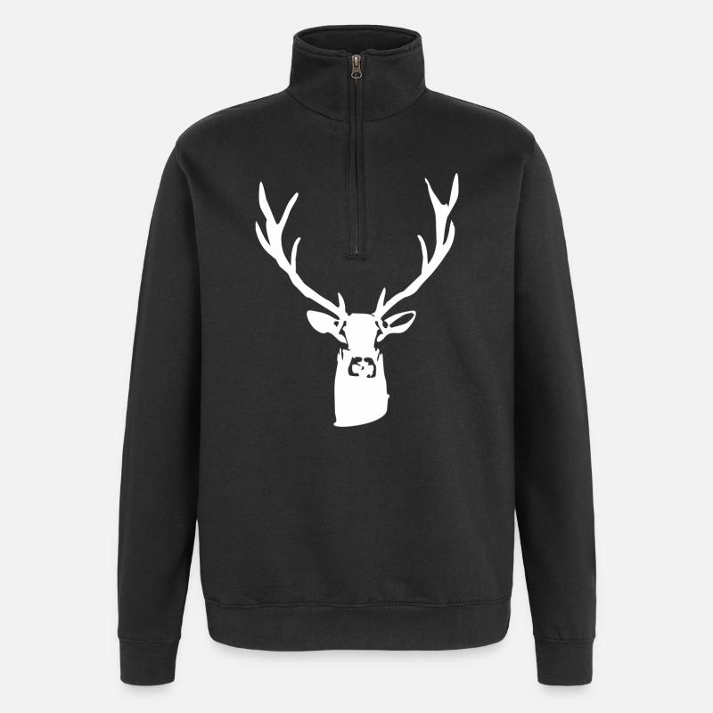 cerf noble - Sweat à zip 1/4 - noir