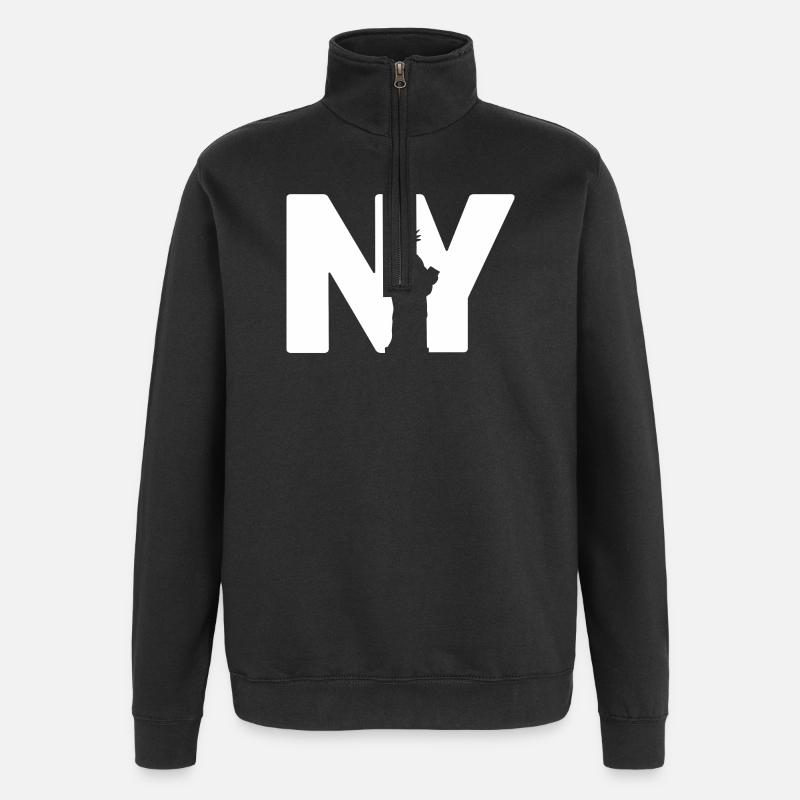 New York Statue - Quarter-Zip-Sweatshirt - Schwarz