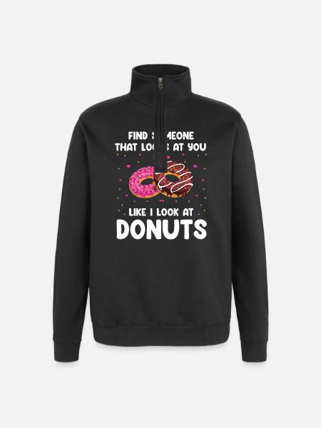 Donuts Love Design - Quarter-Zip Sweatshirt - black