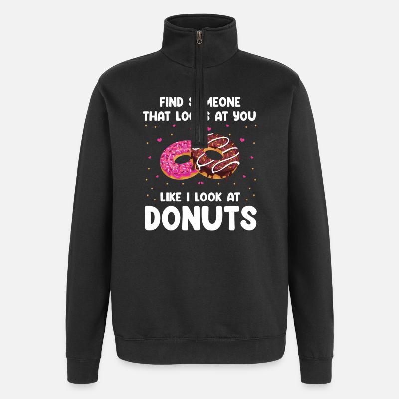 Donuts Love Design - Quarter-Zip Sweatshirt - black