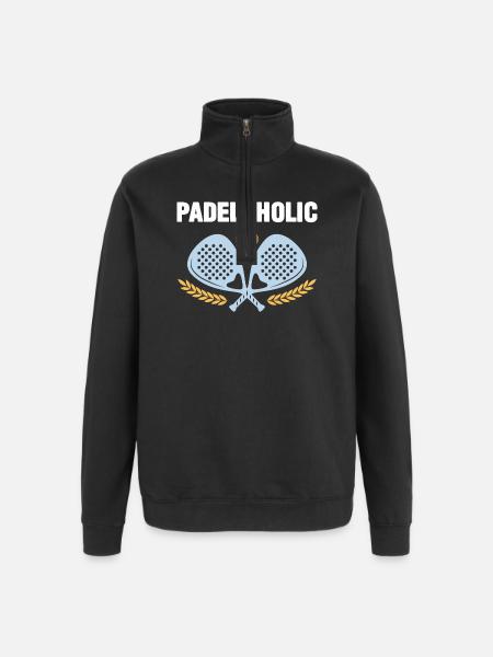 Padel Tennis Padelaholic - Sweatshirt med 1/4 lynlås - sort