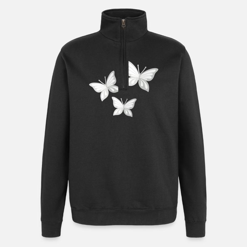 Schmetterling; Schmetterling - Quarter-Zip-Sweatshirt - Schwarz