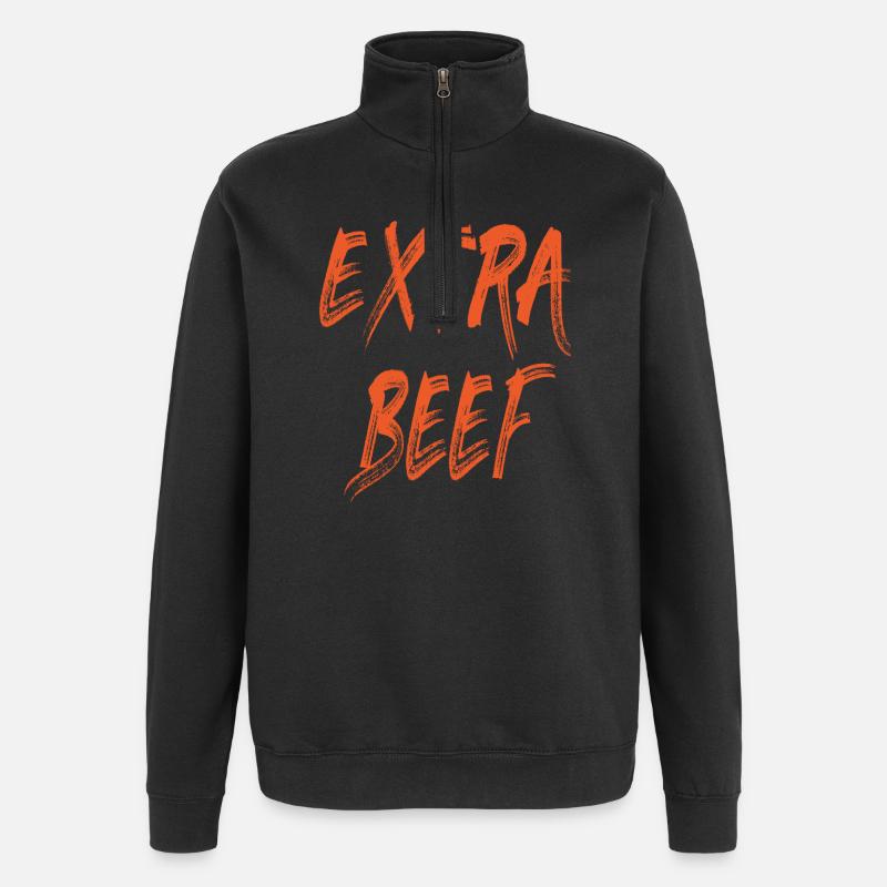 L’Extra Boeuf - Sweat à zip 1/4 - noir