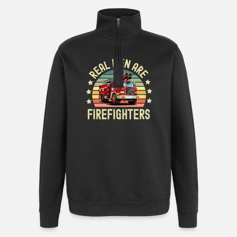 Pompiers - Sweat à zip 1/4 - noir