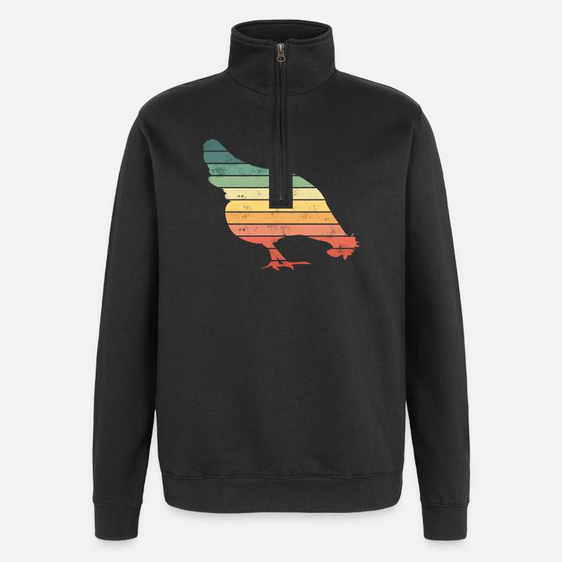 Poulets - Sweat à zip 1/4 - noir