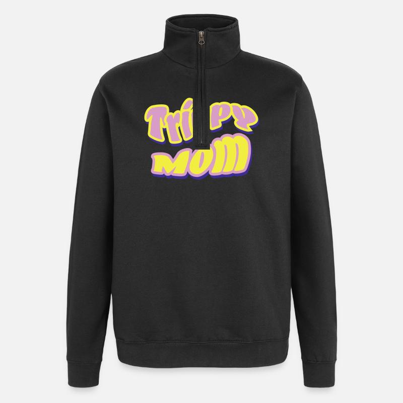 Trippy Mom Psychedelischer Rock - Quarter-Zip-Sweatshirt - Schwarz