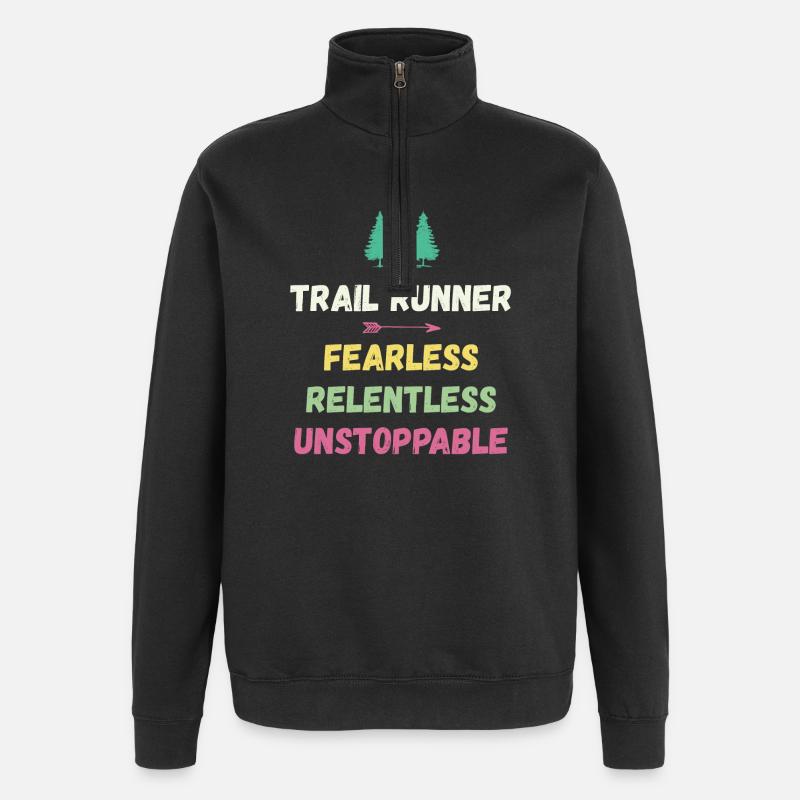 Trail Runner - Intrépide. Implacable. Imparable. - Sweat à zip 1/4 - noir
