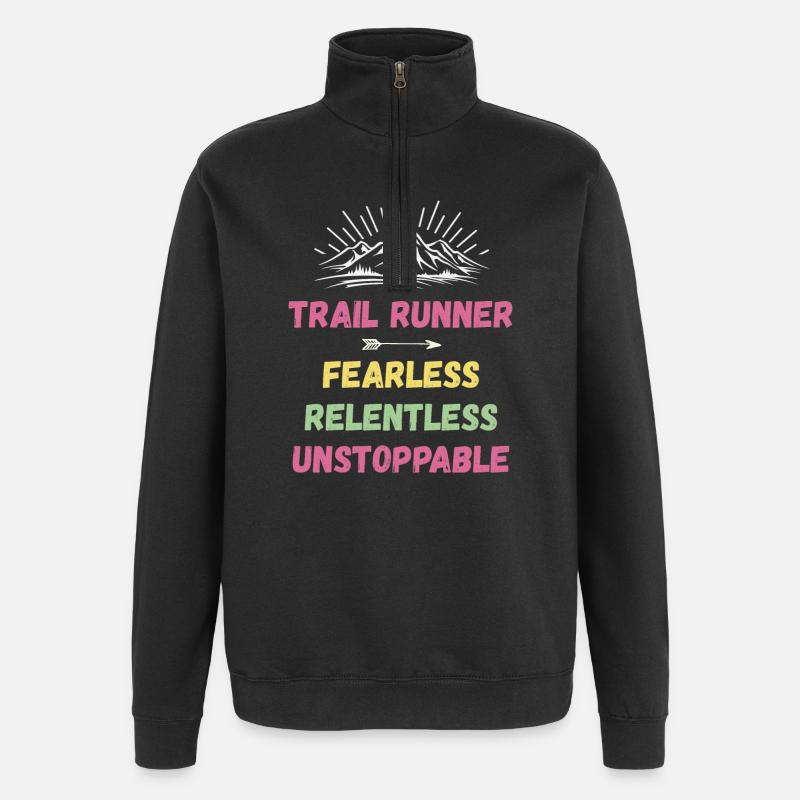 Trail Runner - Intrépide. Implacable. Imparable. - Sweat à zip 1/4 - noir