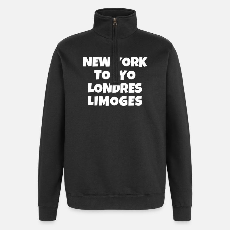 Limoges; sud-ouest, 87, 87000 - Sweat à zip 1/4 - noir