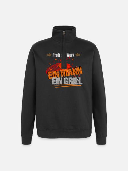 Profi am Werk - Quarter-Zip-Sweatshirt - Schwarz