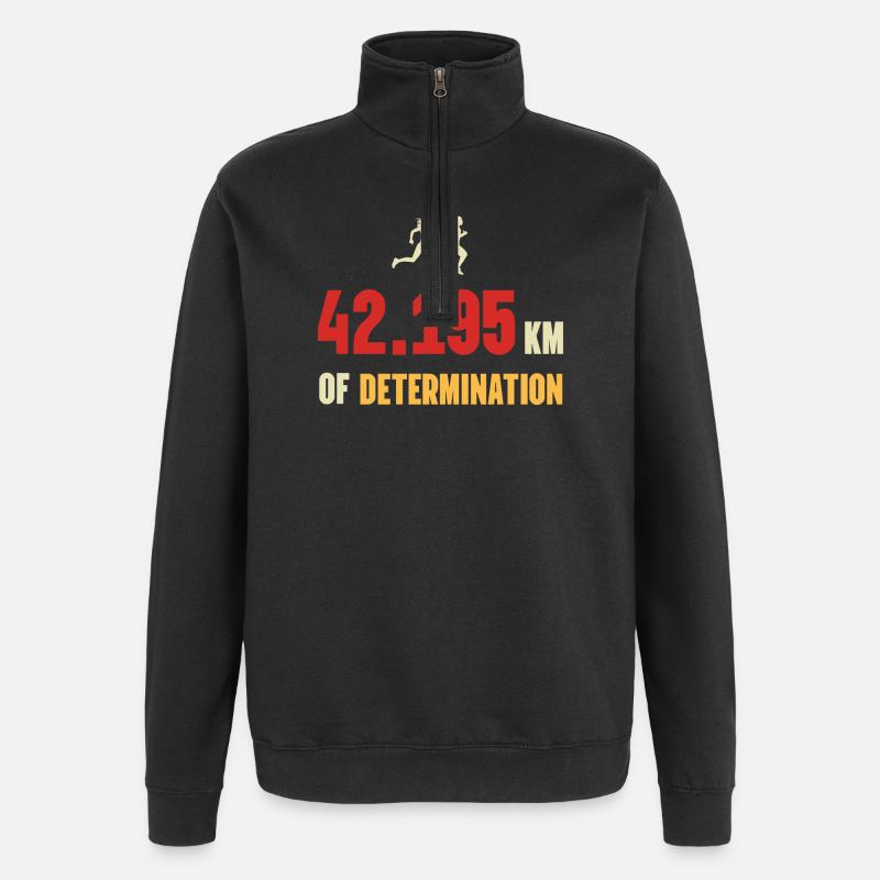 Marathon - 42,195 km de détermination - Sweat à zip 1/4 - noir