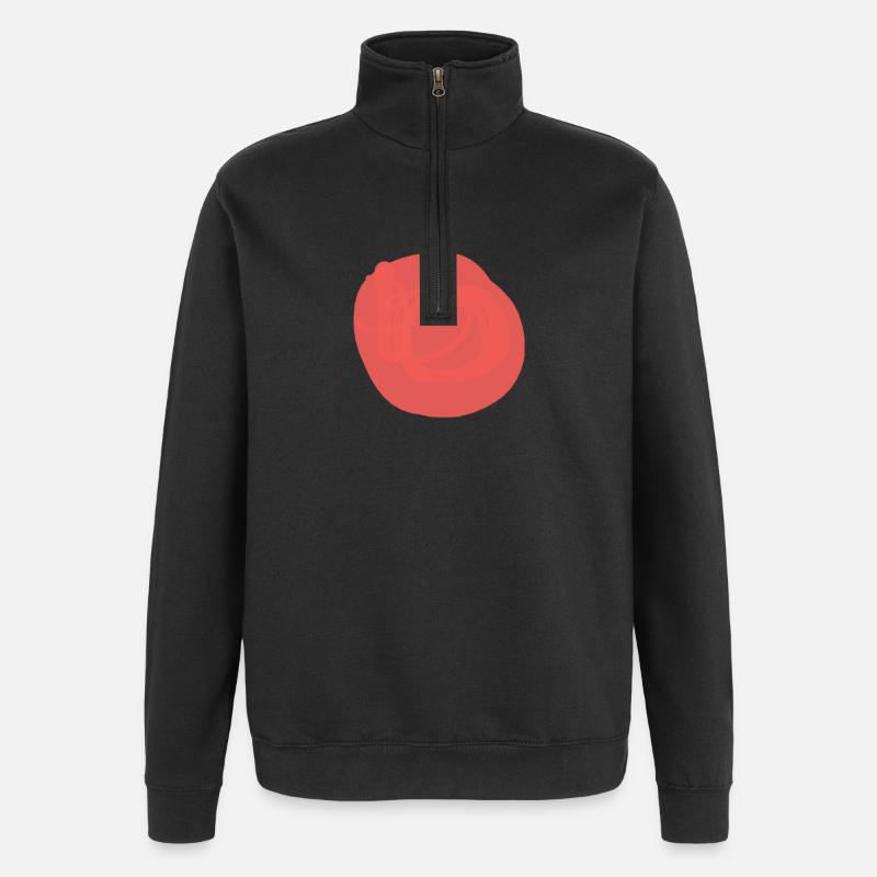 Point rouge - Sweat à zip 1/4 - noir
