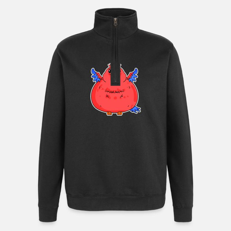 Fat Funny Parrot Dick - Quarter-Zip Sweatshirt - black