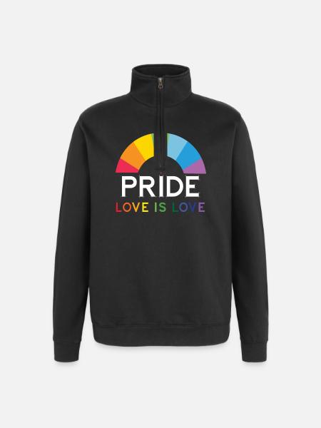 Pride - Love is Love. - Quarter-Zip Sweatshirt - black
