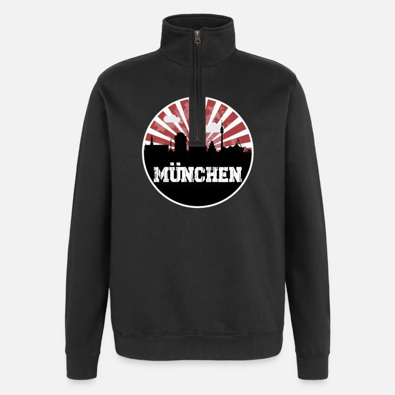Munich Skyline Home Game - Quarter-Zip Sweatshirt - black