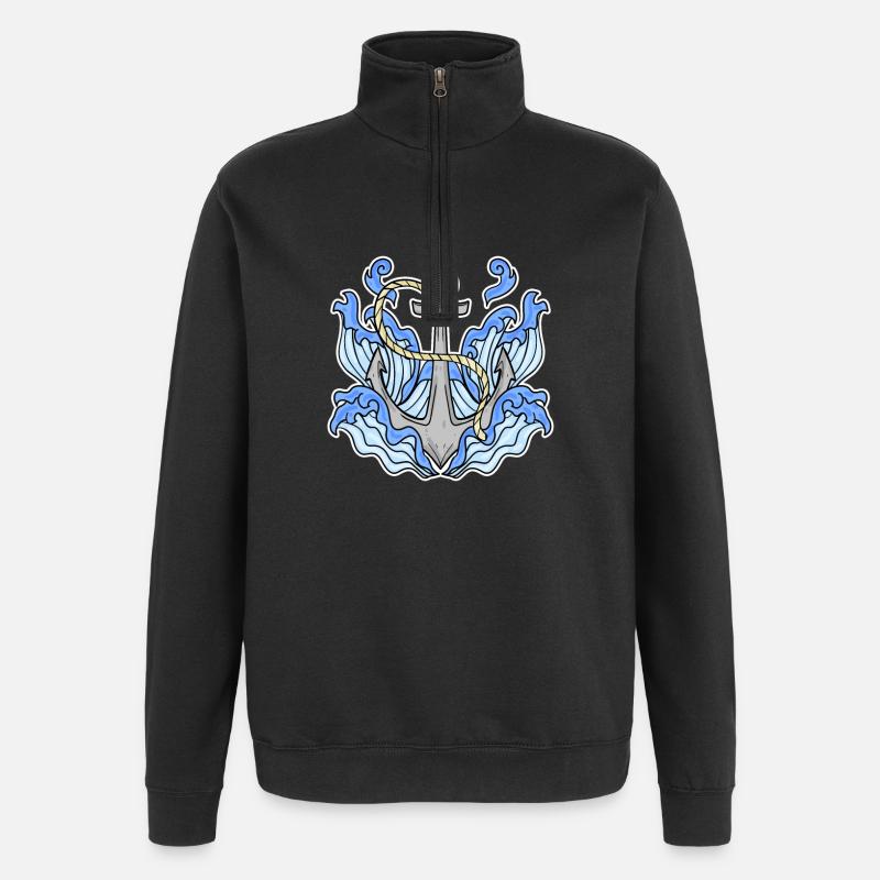 Anker - Quarter-Zip-Sweatshirt - Schwarz