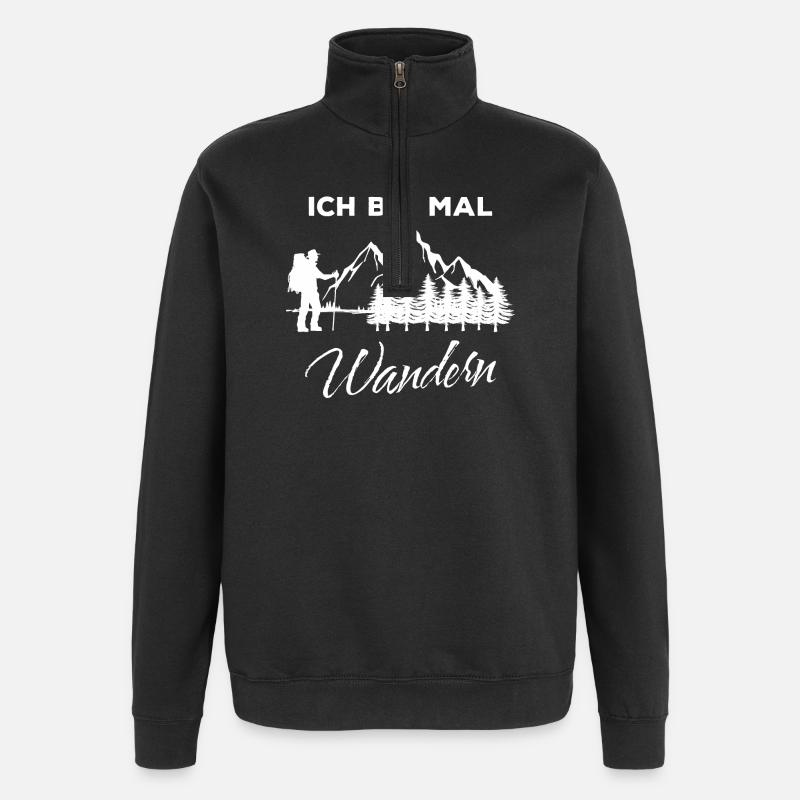 Wanderer Bergsteigen Statement Wandern Klettern - Quarter-Zip-Sweatshirt - Schwarz