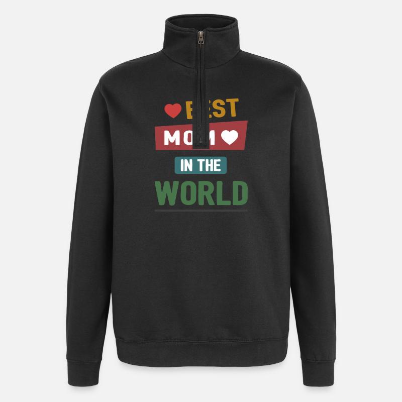 Beste Mutter der Welt - Quarter-Zip-Sweatshirt - Schwarz