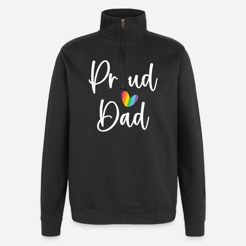 Proud Dad - Quarter-Zip Sweatshirt - black