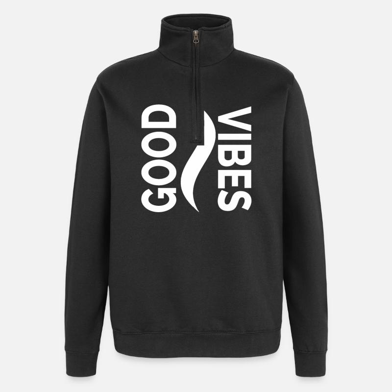 Bonnes vibrations - Sweat à zip 1/4 - noir