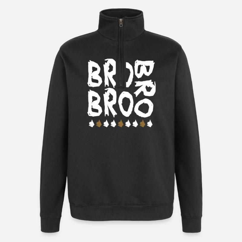 bro bro bro - Sweat à zip 1/4 - noir