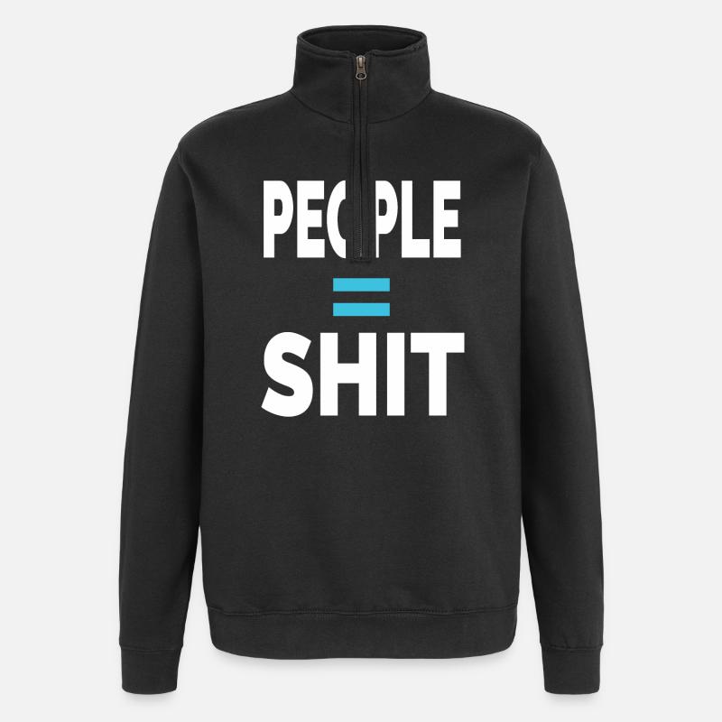 PEOPLE = SHIT - Quarter-Zip Sweatshirt - black