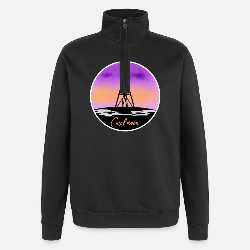 Cuxhaven Fine Skyline - Sweat à zip 1/4 - noir