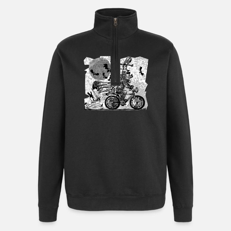 gothic cyclist - Quarter-Zip Sweatshirt - black