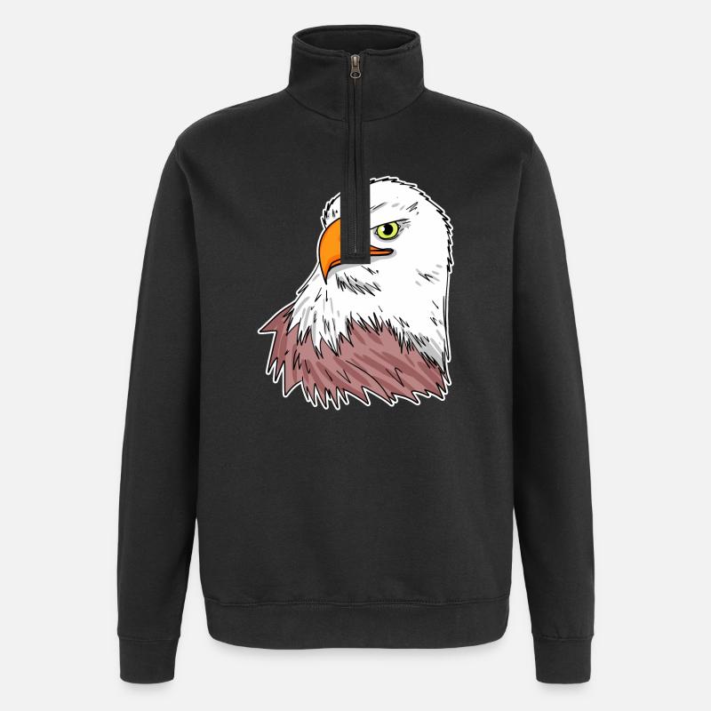 Adler Vogel - Quarter-Zip-Sweatshirt - Schwarz