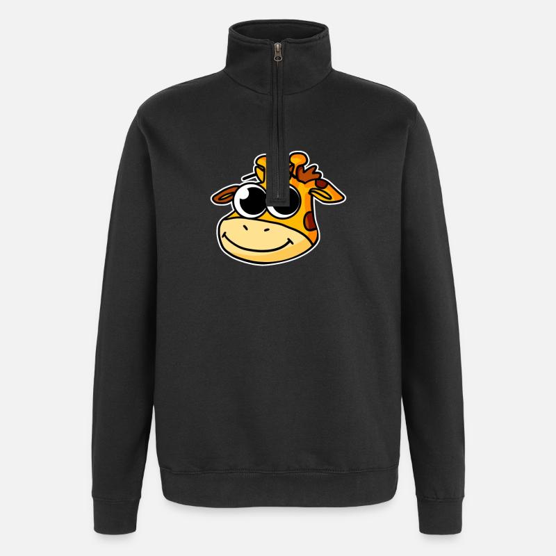 Giraffe - Quarter-Zip-Sweatshirt - Schwarz
