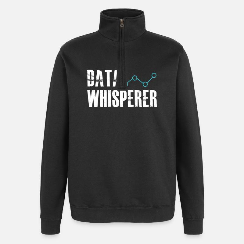 Datahvisker, videnskabsanalytiker, softwareingeniør - Sweatshirt med 1/4 lynlås - sort