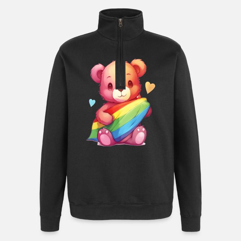Liebe ist eine Bärennotwendigkeit - Quarter-Zip-Sweatshirt - Schwarz