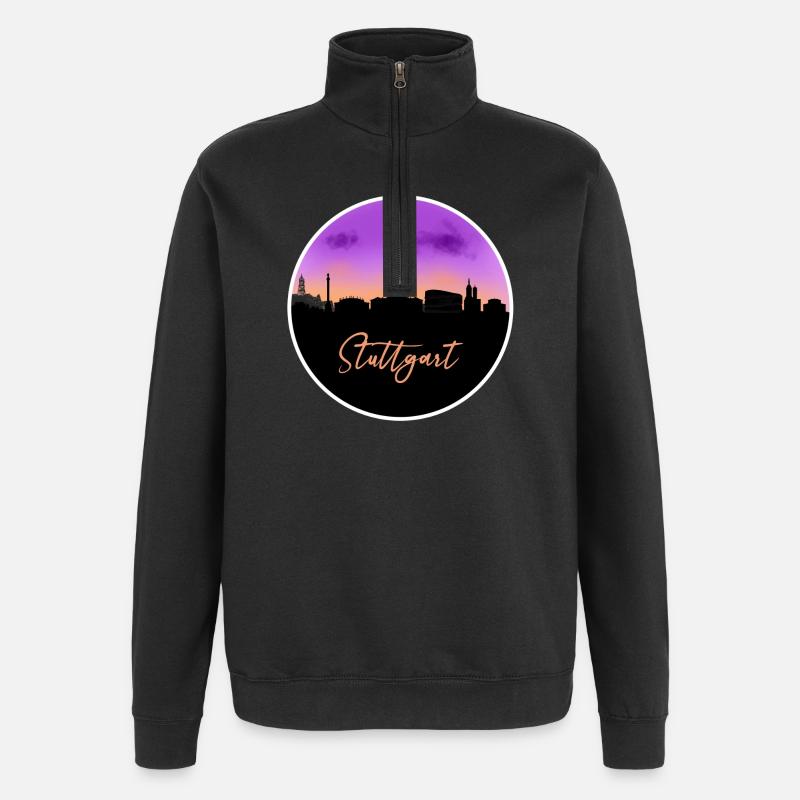 Stuttgart Fine Skyline - Sweat à zip 1/4 - noir