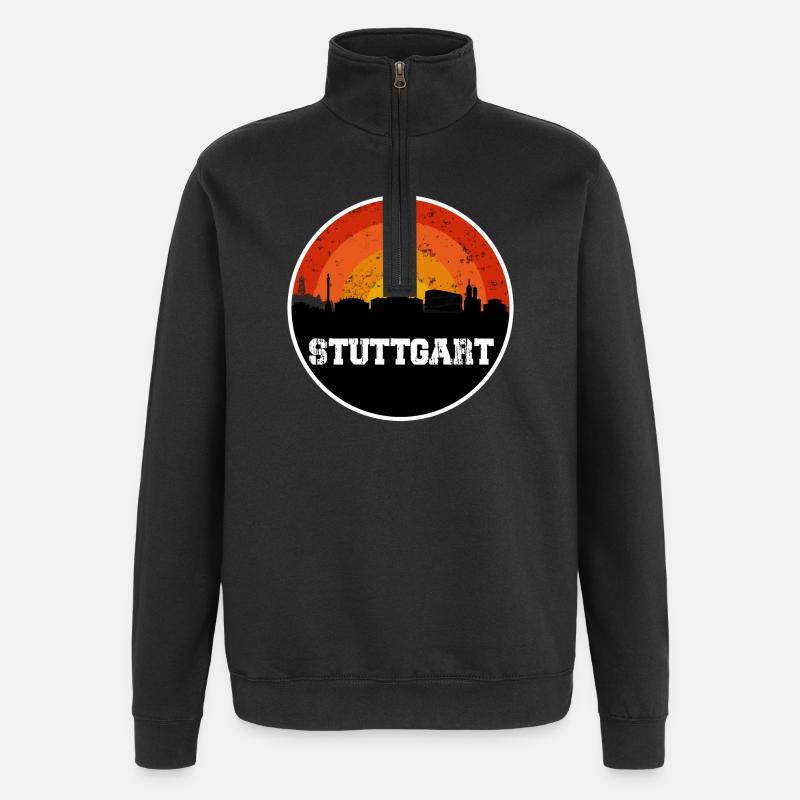 Stuttgart Skyline - Quarter-Zip Sweatshirt - black