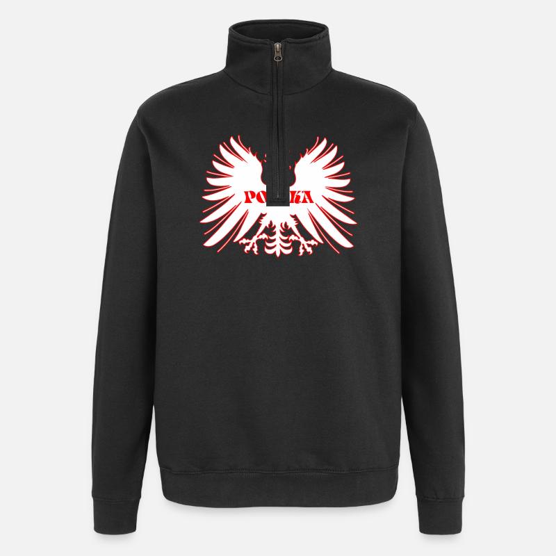 Polska eagle - Quarter-Zip Sweatshirt - black