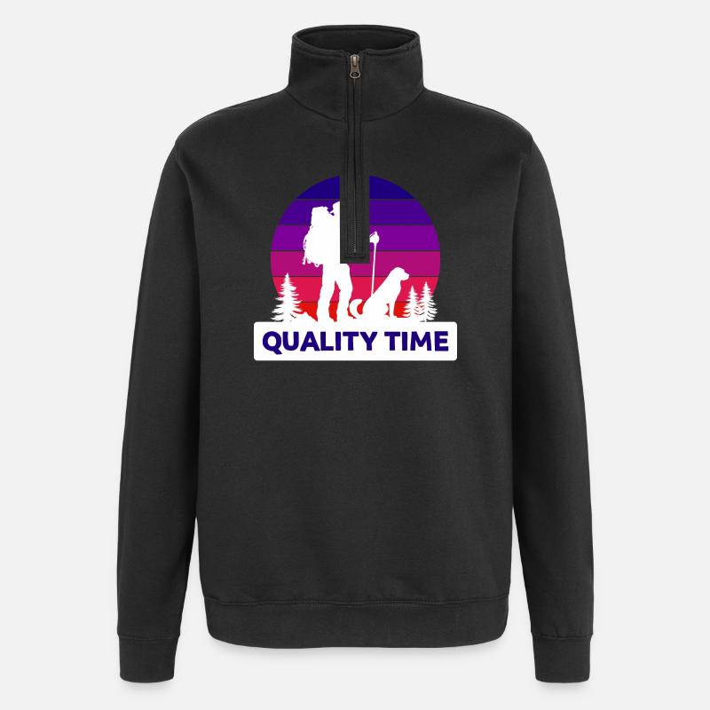 Hikers Hiking Statement Tours Mountaineering - Quarter-Zip Sweatshirt - black