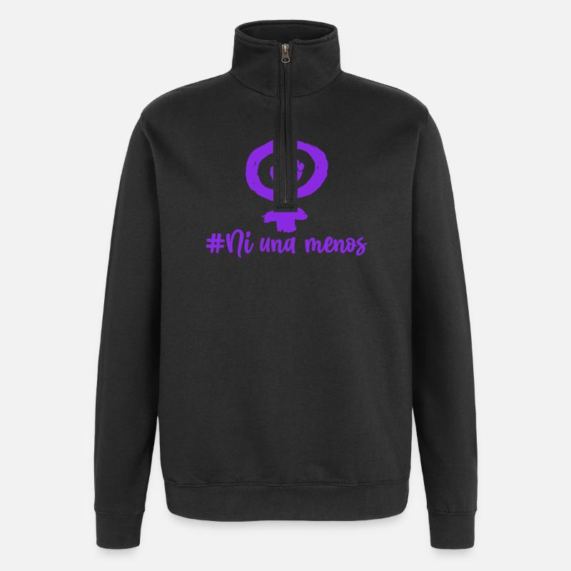 Nicht einer weniger - Quarter-Zip-Sweatshirt - Schwarz