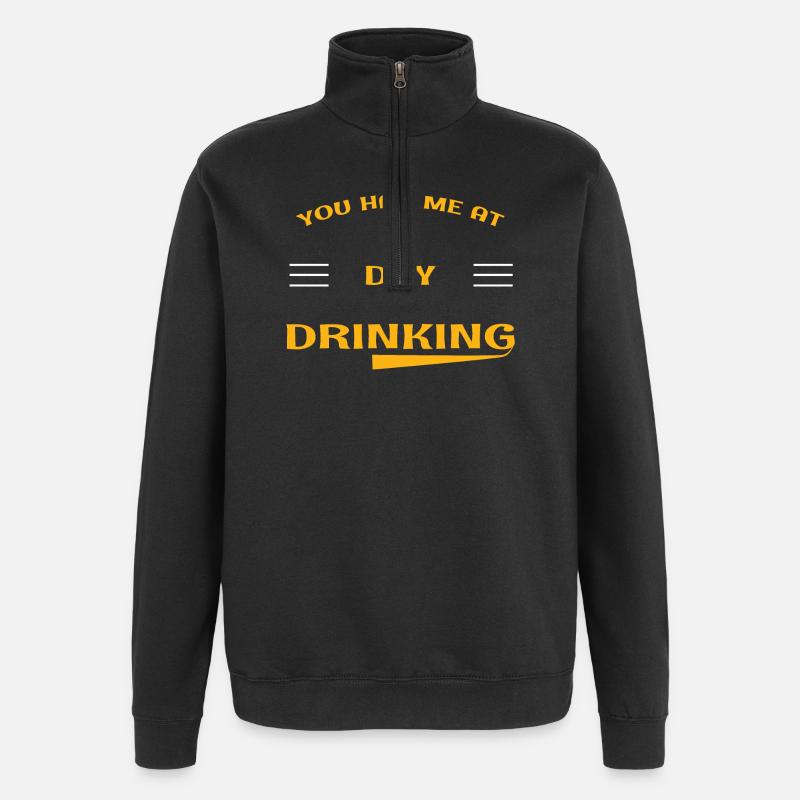 Consommation quotidienne d’alcool - Sweat à zip 1/4 - noir
