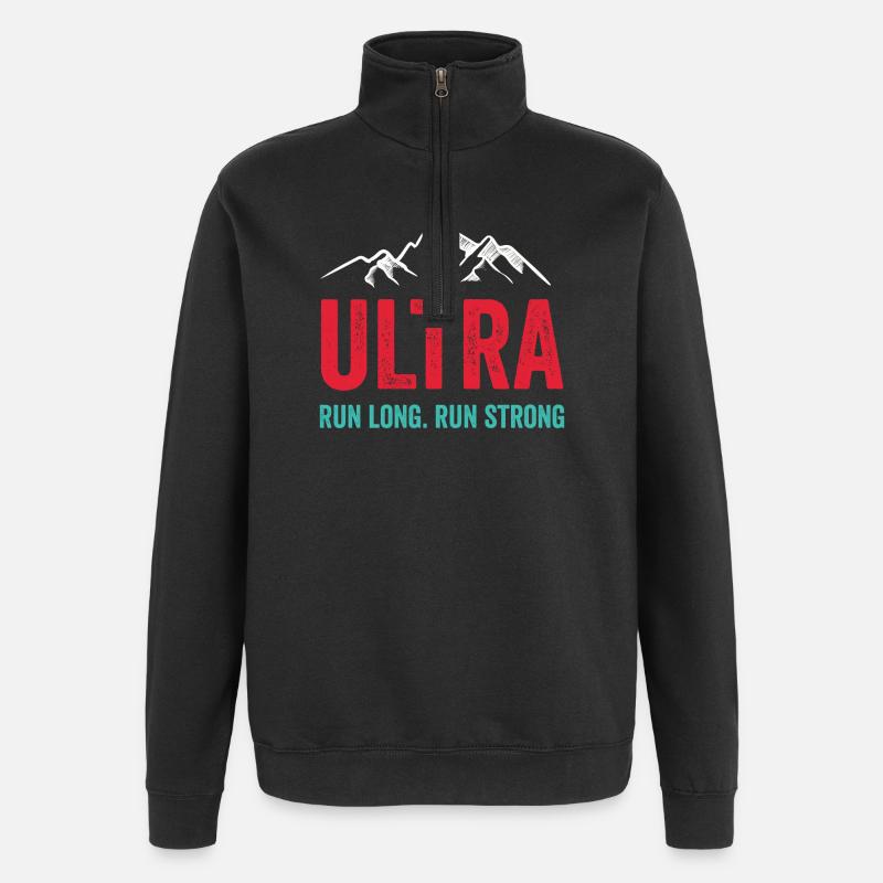 Ultra Running - Run Long. Run Strong. - Quarter-Zip Sweatshirt - black