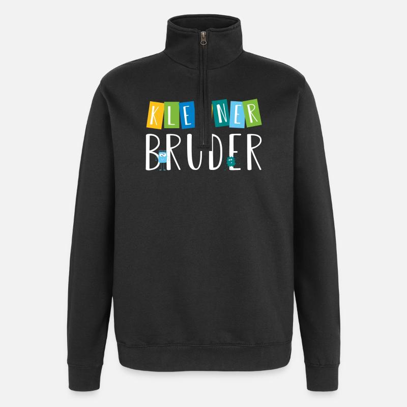 kleiner Bruder - süße Monster - Quarter-Zip-Sweatshirt - Schwarz