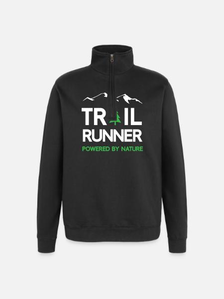 Trail Runner - Powered by Nature - Quarter-Zip Sweatshirt - black