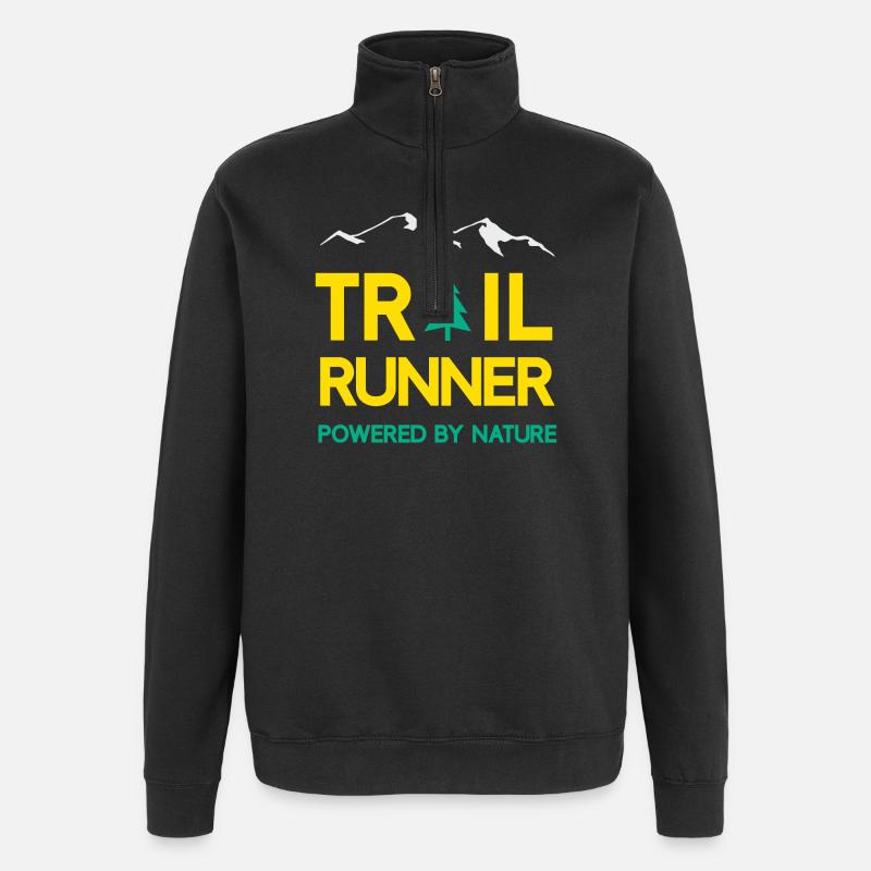 Trail Runner - Powered by Nature - Quarter-Zip Sweatshirt - black