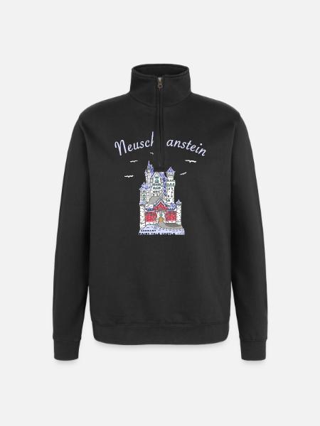 Neuschwanstein Castle, Bavaria in Germany - Quarter-Zip Sweatshirt - black